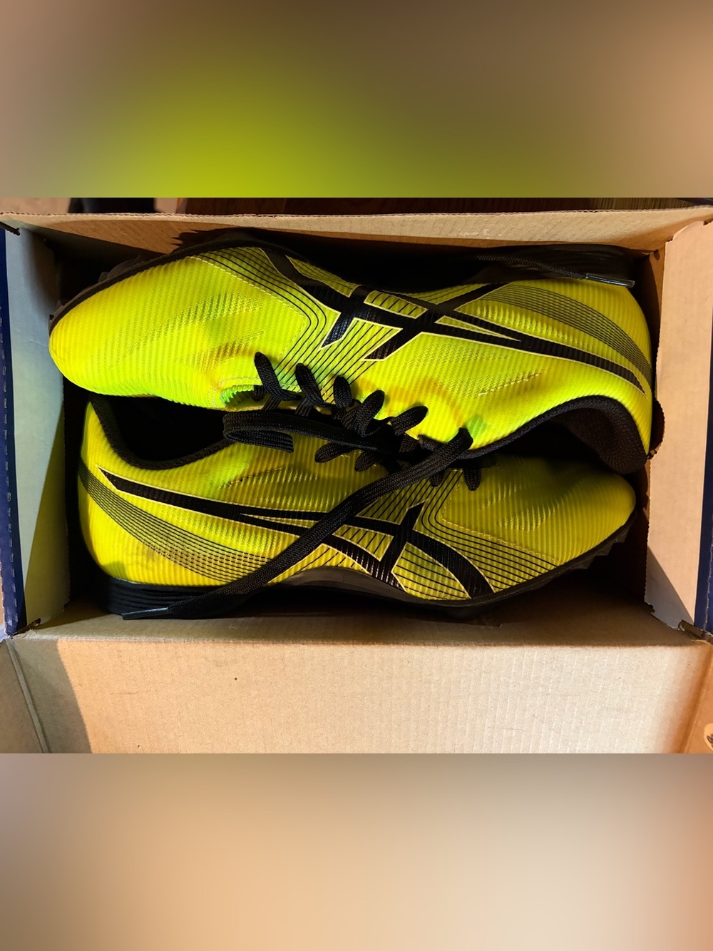 Men's ASICS Neon Yellow Track Running Shoes